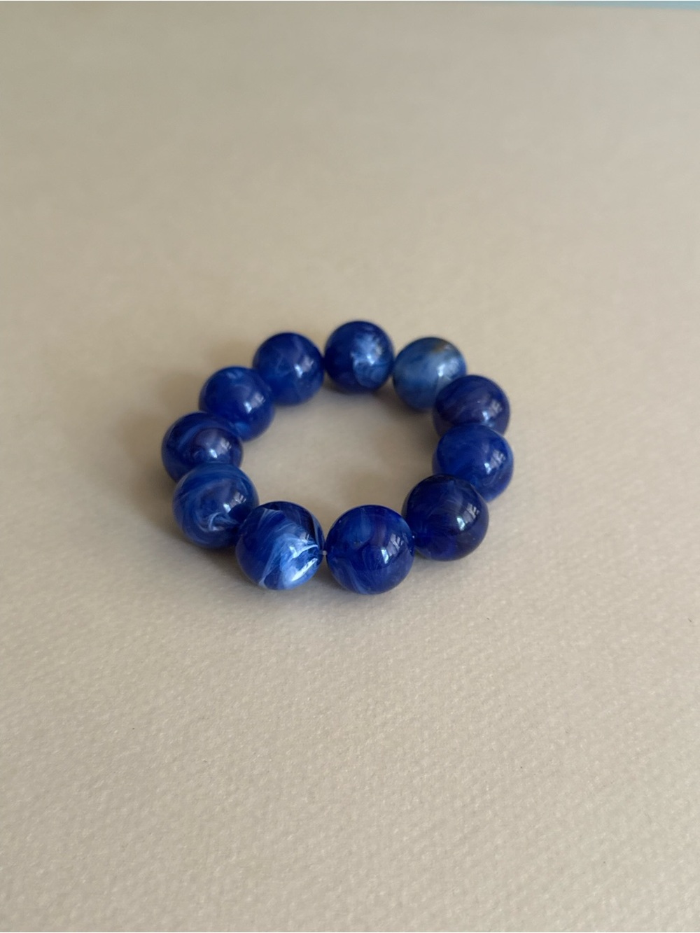 Blue Bead Stretch Bracelet N2326 - Picture 2 of 3